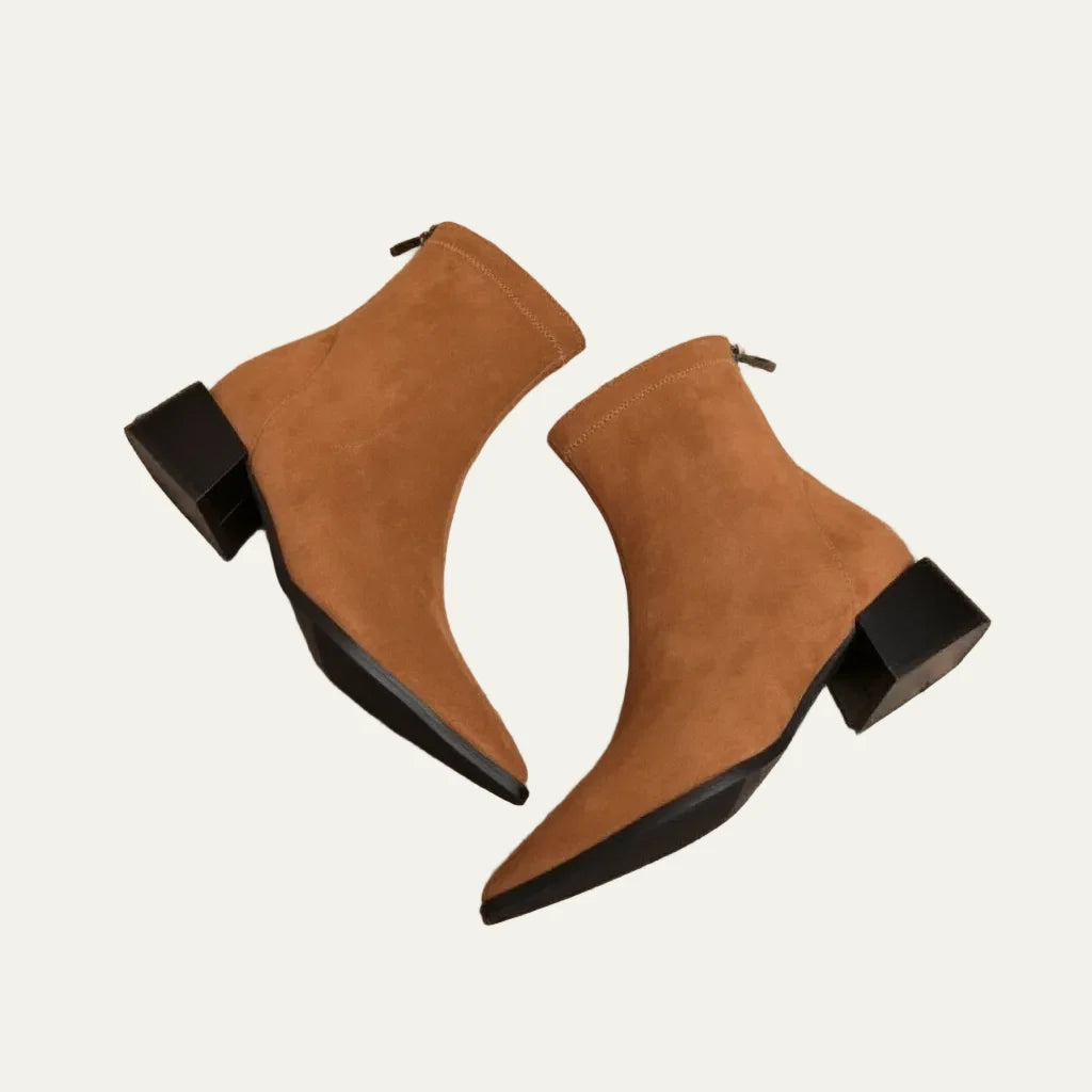 Bottines à bout pointu avec talon bloc pour femmes | Idéal pour l'automne
