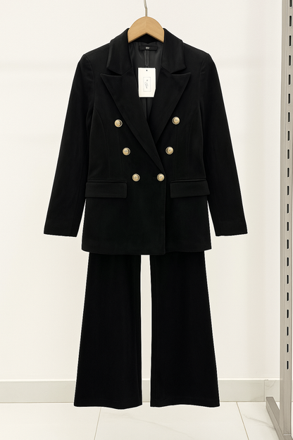 Ensemble Deux Pièces Avec Blazer Croisé Et Pantalon Ajusté Pour Femme | Idéal Pour Les Occasions Formelles