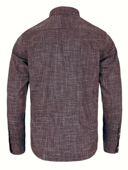 Chemise À Manches Longues Avec Détails Contrastés Et Fermeture À Boutons Pour Hommes | Idéale Pour Toutes Les Saisons