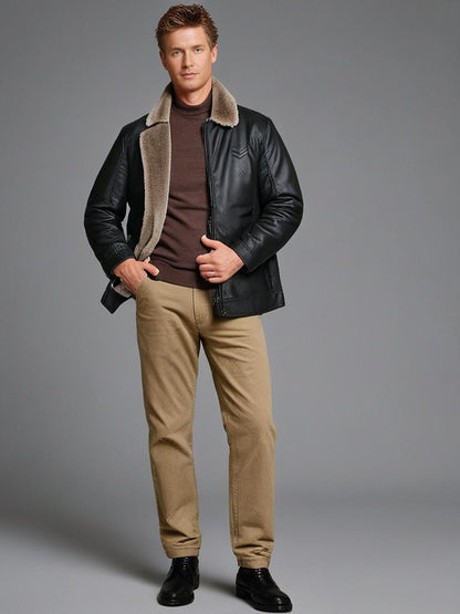 Veste pour Homme avec Col Montant Et Fermeture Zippée | Idéal pour L’Hiver
