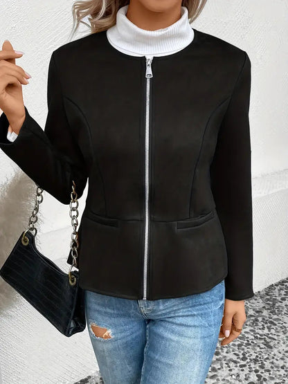 Veste Avec Fermeture Zippée Et Coupe Structurée Pour Femmes | Idéal Pour Les Saisons De Transition