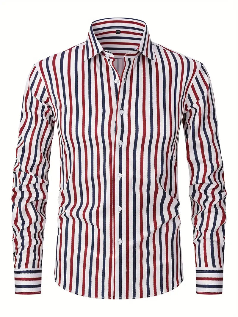 Chemise À Rayures pour Hommes | Idéale pour Bureau Et Sorties