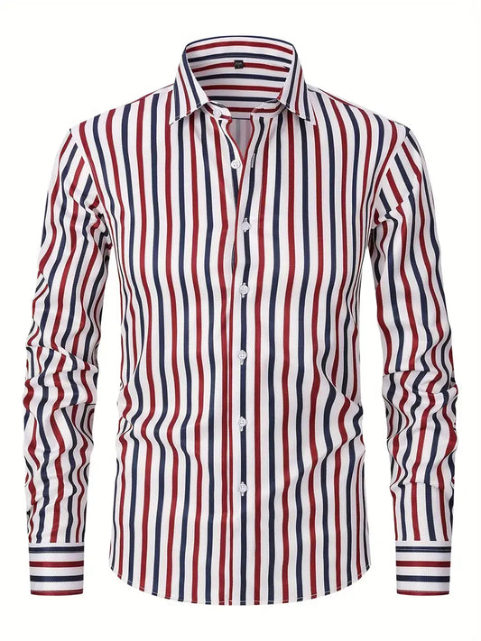 Chemise À Rayures pour Hommes | Idéale pour Bureau Et Sorties