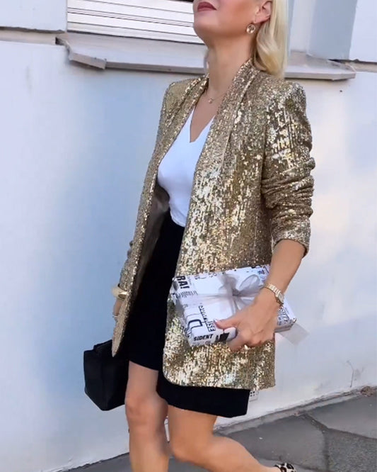 Veste À Sequins Avec Fermeture Frontale Pour Femme | Idéale Pour Événements Et Occasions Spéciales