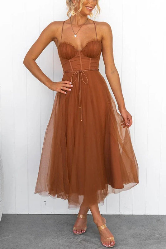 Robe Longue de Soirée à Bretelles en tissu Fluide pour Femme | Idéale pour les Cérémonies Estivales