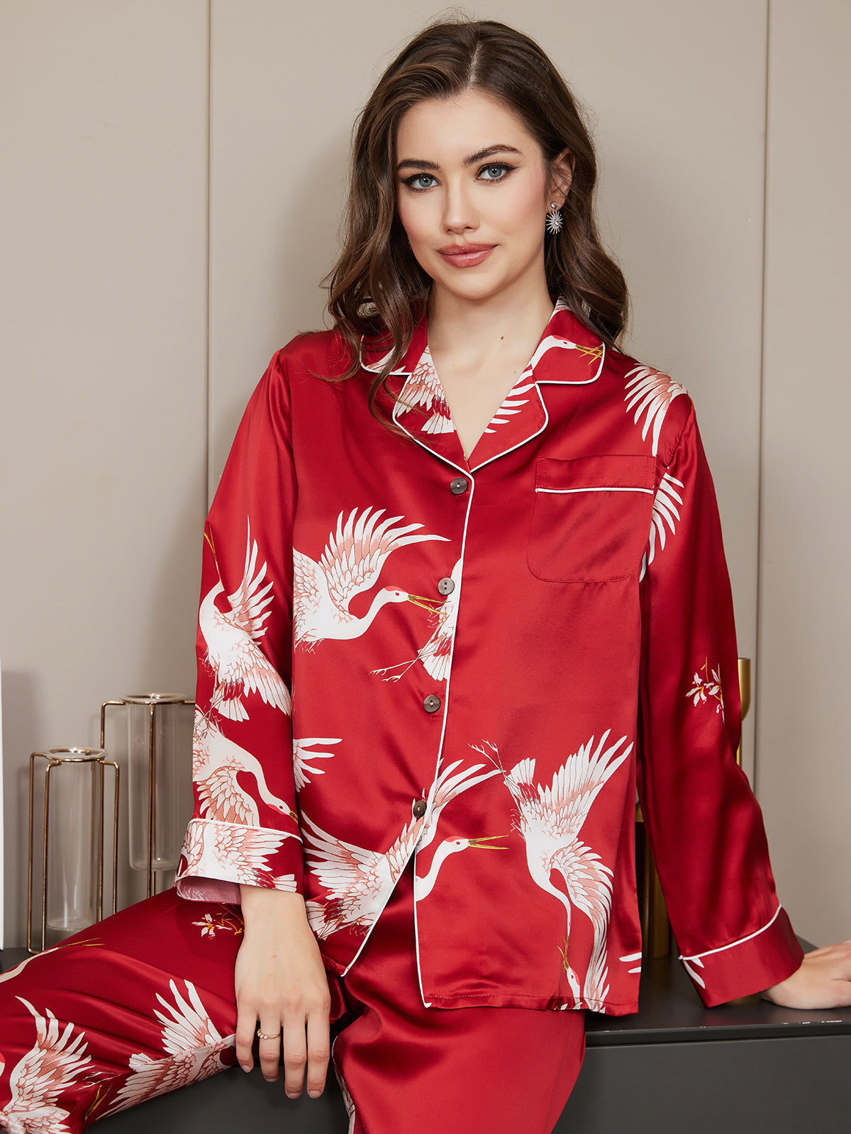 Ensemble De Pyjama 2 Pièces avec Bordure Contrastée pour Femme | Idéal pour Le Sommeil Et La Détente À La Maison