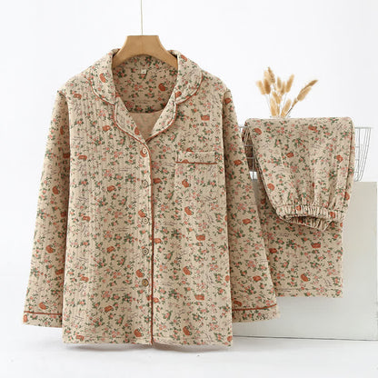 Ensemble Pyjama à Motif Floral avec Taille Élastique pour Adulte | Idéal pour la Maison et le Sommeil