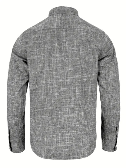 Chemise À Manches Longues Avec Détails Contrastés Et Fermeture À Boutons Pour Hommes | Idéale Pour Toutes Les Saisons