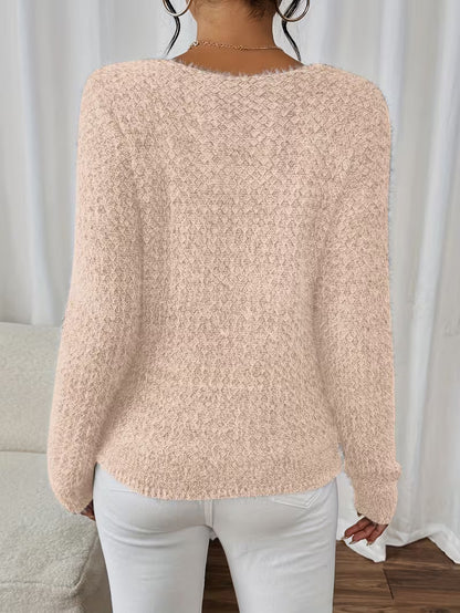 Pull à Col V avec Coupe Ample pour Femme | Idéal pour Usage Quotidien et Mi-Saison