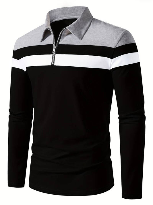 Polo À Manches Longues Avec Fermeture Zippée Pour Homme | Idéal Pour Un Usage Quotidien