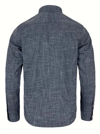 Chemise À Manches Longues Avec Détails Contrastés Et Fermeture À Boutons Pour Hommes | Idéale Pour Toutes Les Saisons