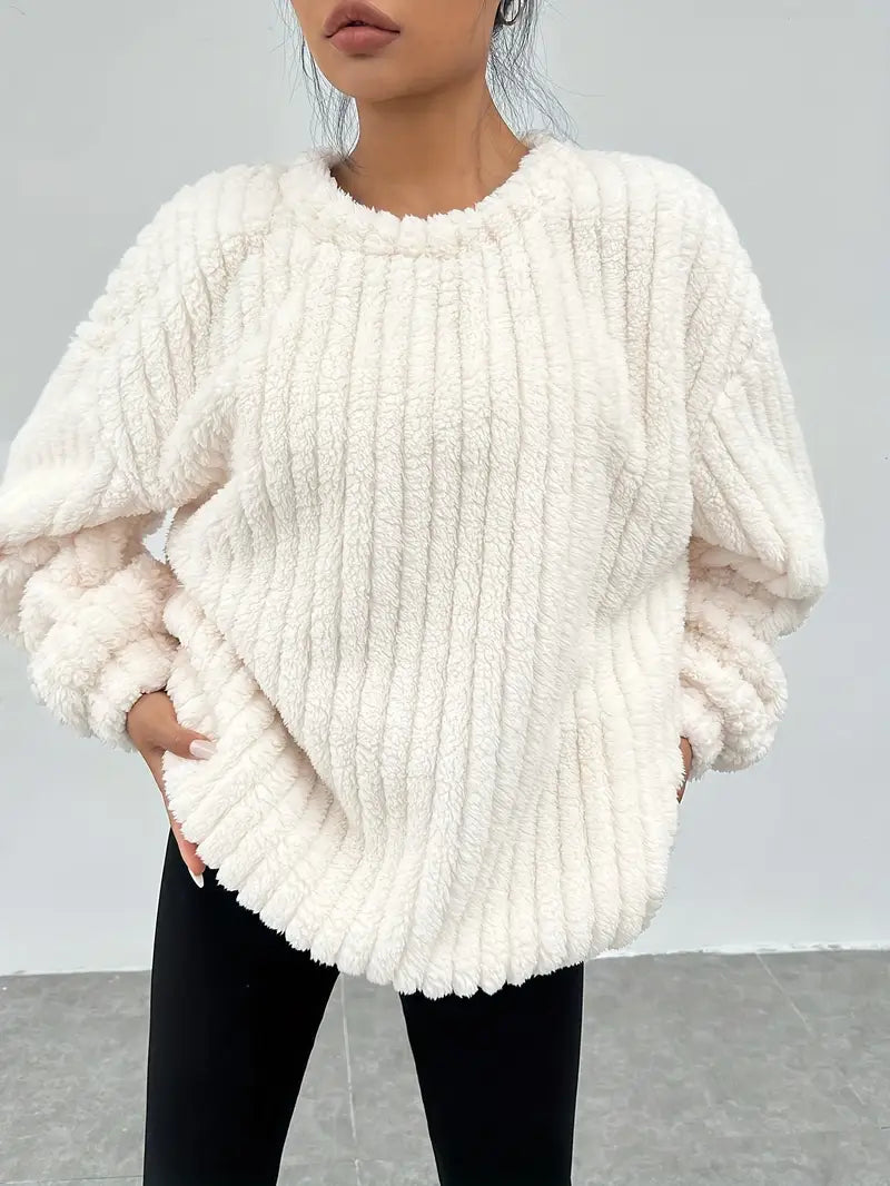 Pull Oversize avec Col Rond pour Femme | Idéal pour l’Automne Et l’Hiver