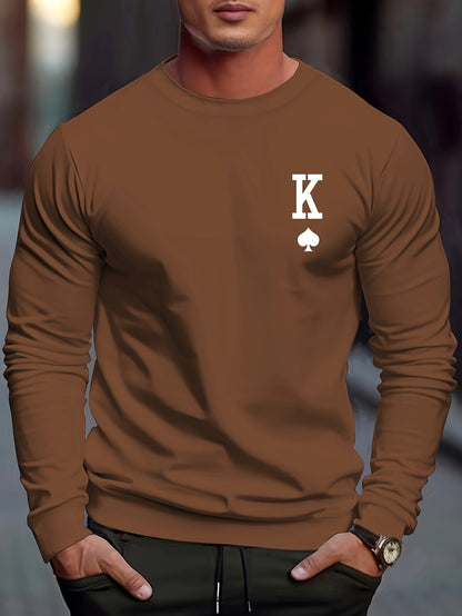 Sweat à Imprimé Spade K et Manches Longues pour Homme | Idéal pour l’Automne et l’Hiver