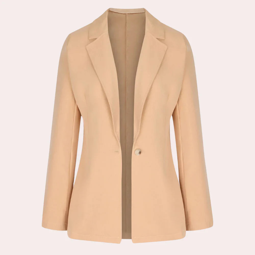 Blazer Uni À Manches Trois-Quarts Avec Encolure En V Pour Femme | Idéal Pour Le Travail Et L’Usage Quotidien