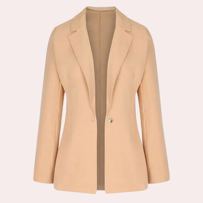 Blazer Uni À Manches Trois-Quarts Avec Encolure En V Pour Femme | Idéal Pour Le Travail Et L’Usage Quotidien