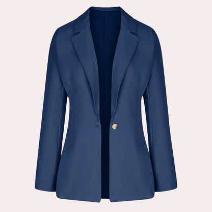 Blazer Uni À Manches Trois-Quarts Avec Encolure En V Pour Femme | Idéal Pour Le Travail Et L’Usage Quotidien