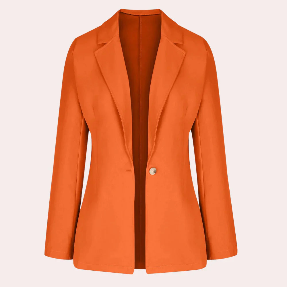 Blazer Uni À Manches Trois-Quarts Avec Encolure En V Pour Femme | Idéal Pour Le Travail Et L’Usage Quotidien