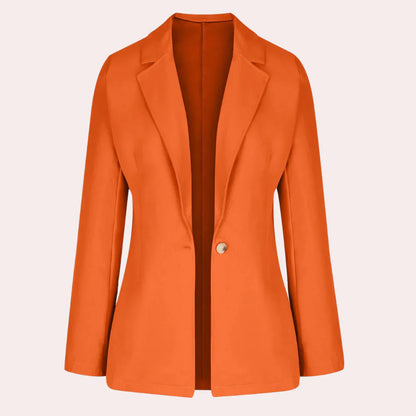 Blazer Uni À Manches Trois-Quarts Avec Encolure En V Pour Femme | Idéal Pour Le Travail Et L’Usage Quotidien
