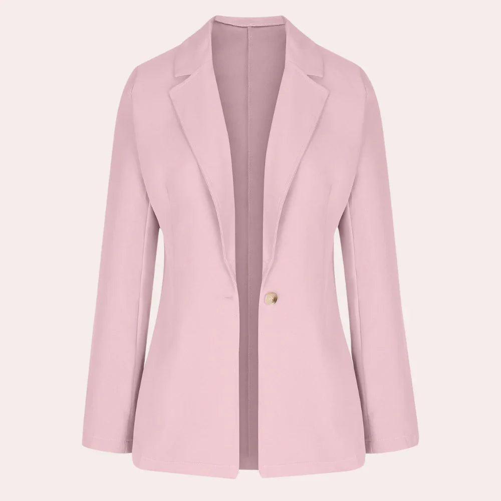 Blazer Uni À Manches Trois-Quarts Avec Encolure En V Pour Femme | Idéal Pour Le Travail Et L’Usage Quotidien