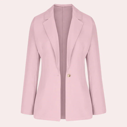 Blazer Uni À Manches Trois-Quarts Avec Encolure En V Pour Femme | Idéal Pour Le Travail Et L’Usage Quotidien