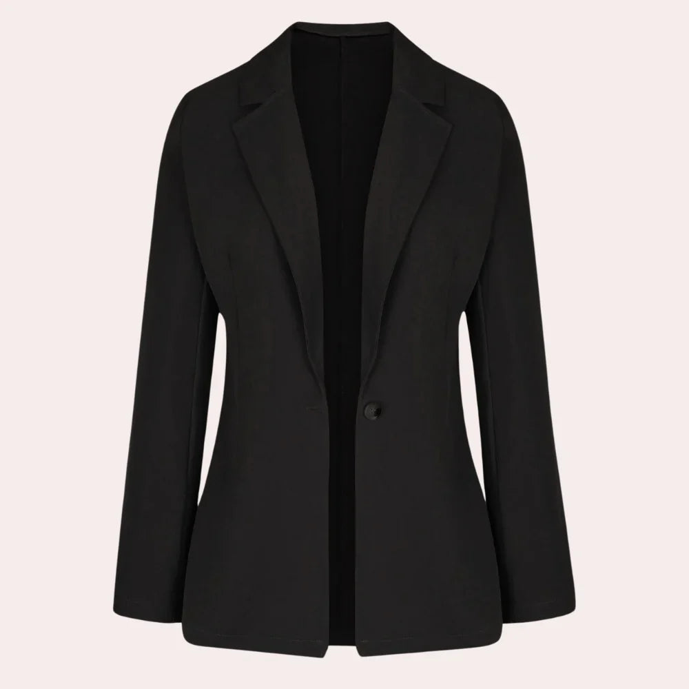 Blazer Uni À Manches Trois-Quarts Avec Encolure En V Pour Femme | Idéal Pour Le Travail Et L’Usage Quotidien