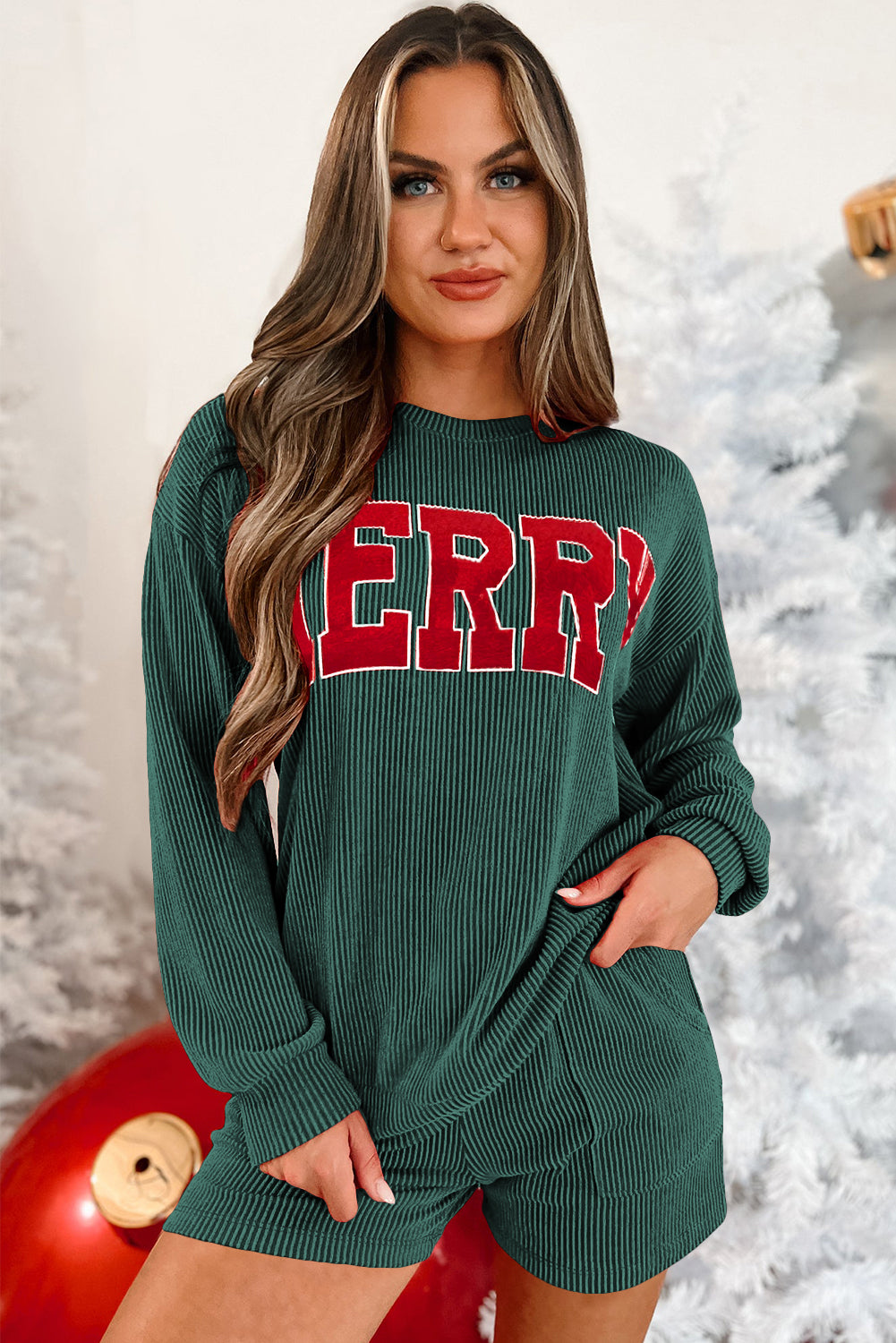 Ensemble loungewear imprimé MERRY pour femmes