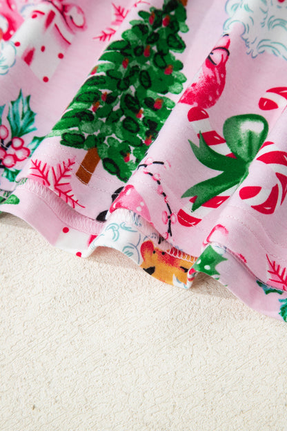 Ensemble loungewear imprimé Noël pour femmes