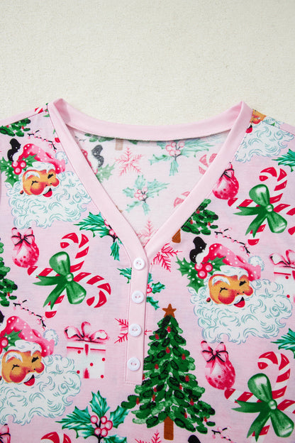 Ensemble loungewear imprimé Noël pour femmes