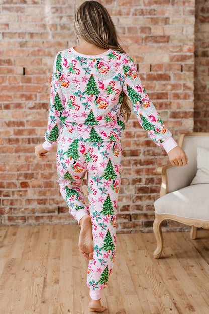 Ensemble loungewear imprimé Noël pour femmes