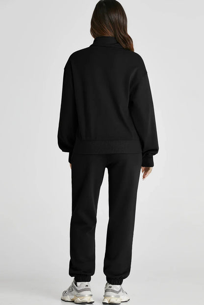 Ensemble sweat à col zippé et jogging pour femmes