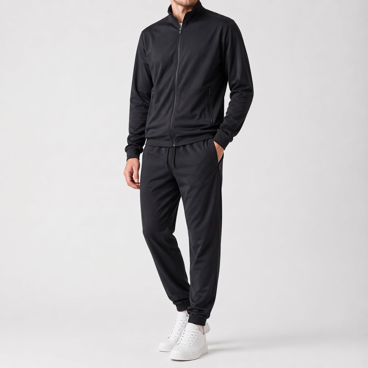 Ensemble zippé à col montant pour hommes
