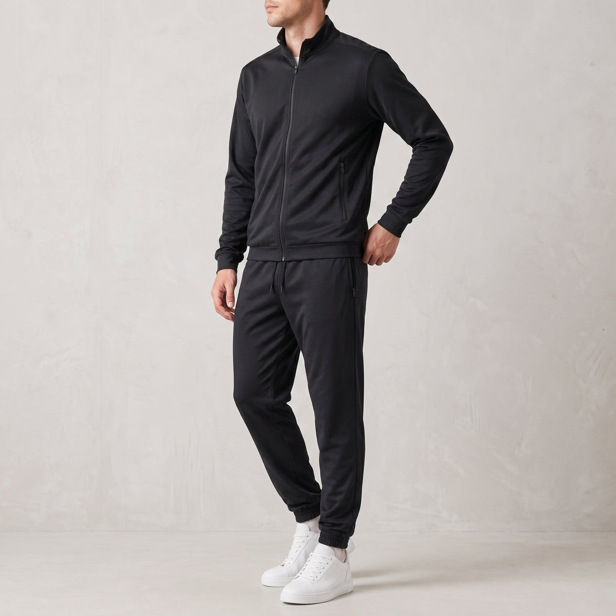 Ensemble zippé à col montant pour hommes