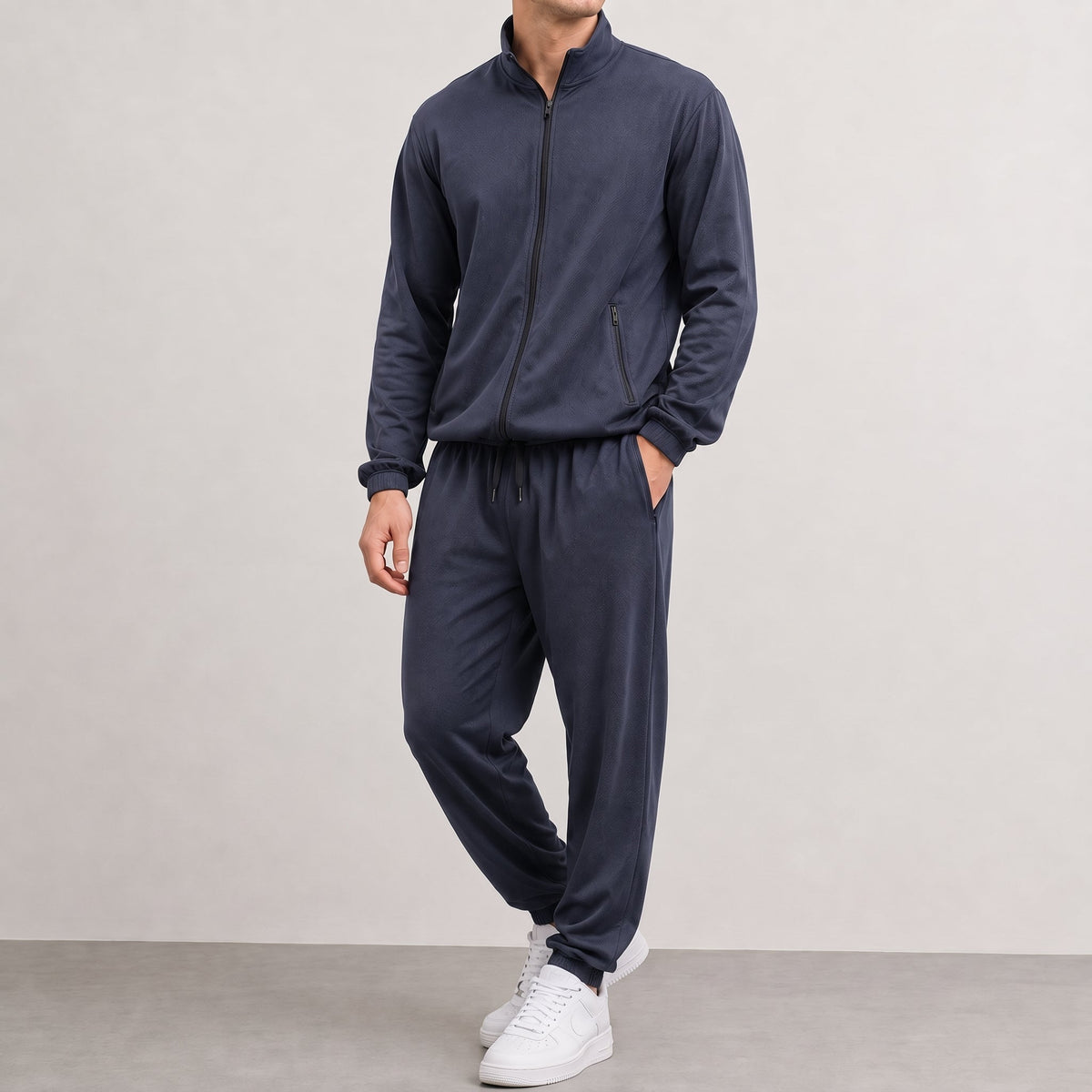 Ensemble zippé à col montant pour hommes
