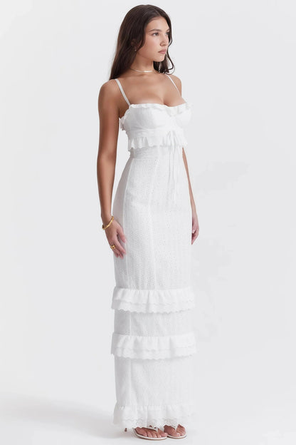 Robe Longue Sans Manches avec Broderie pour Femme | Idéale pour les Occasions Spéciales