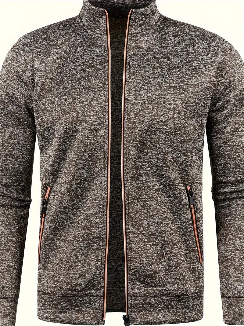 Veste Zippée Avec Col Montant Et Poches Latérales Pour Homme | Idéal Pour Sport Et Usage Quotidien