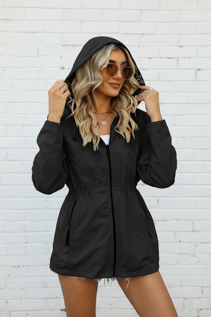 Veste Légère À Capuche Avec Taille Ajustable Pour Femme | Idéale Pour La Mi-Saison Et Les Sorties Quotidiennes