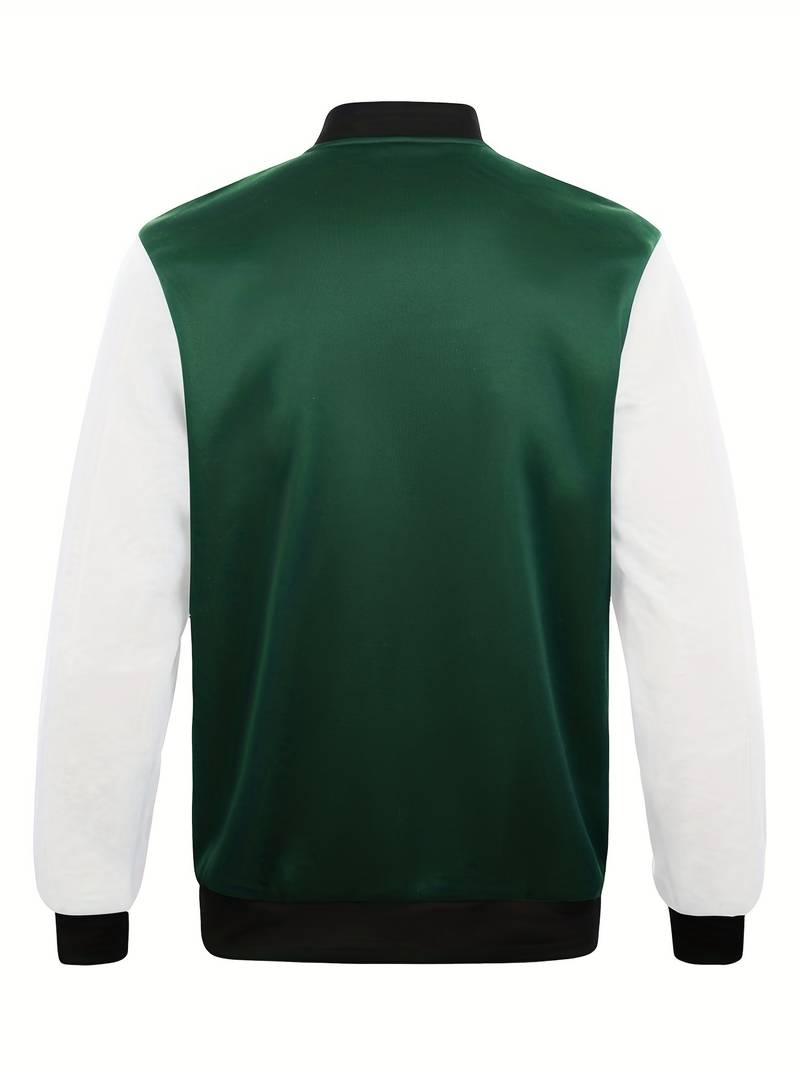Veste College avec Manches Contrastées Et Fermeture À Boutons pour Homme | Idéal pour Les Tenues Décontractées