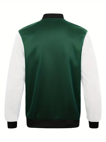 Veste College avec Manches Contrastées Et Fermeture À Boutons pour Homme | Idéal pour Les Tenues Décontractées
