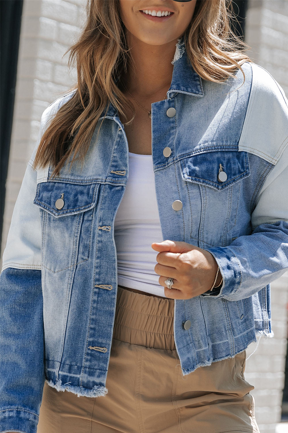 Veste avec panneaux patchwork pour femmes