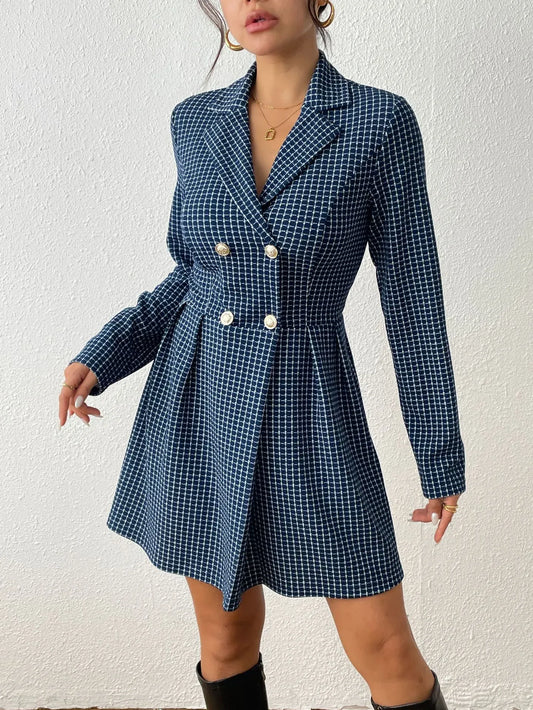 Veste Jupe à Col en V et Manches Longues pour Femme | Idéale pour le Travail ou les Sorties Décontractées