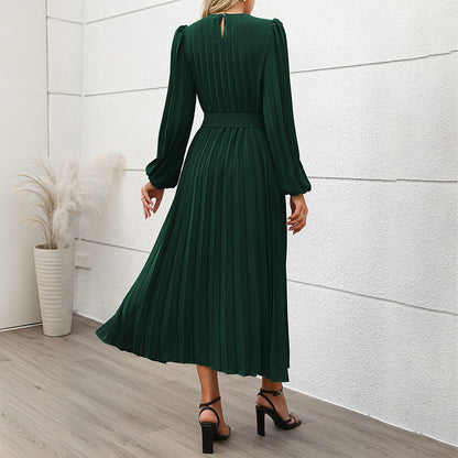 Robe Plissée À Taille Ceinturée Pour Femmes | Idéal Pour Cérémonies Et Occasions Spéciales