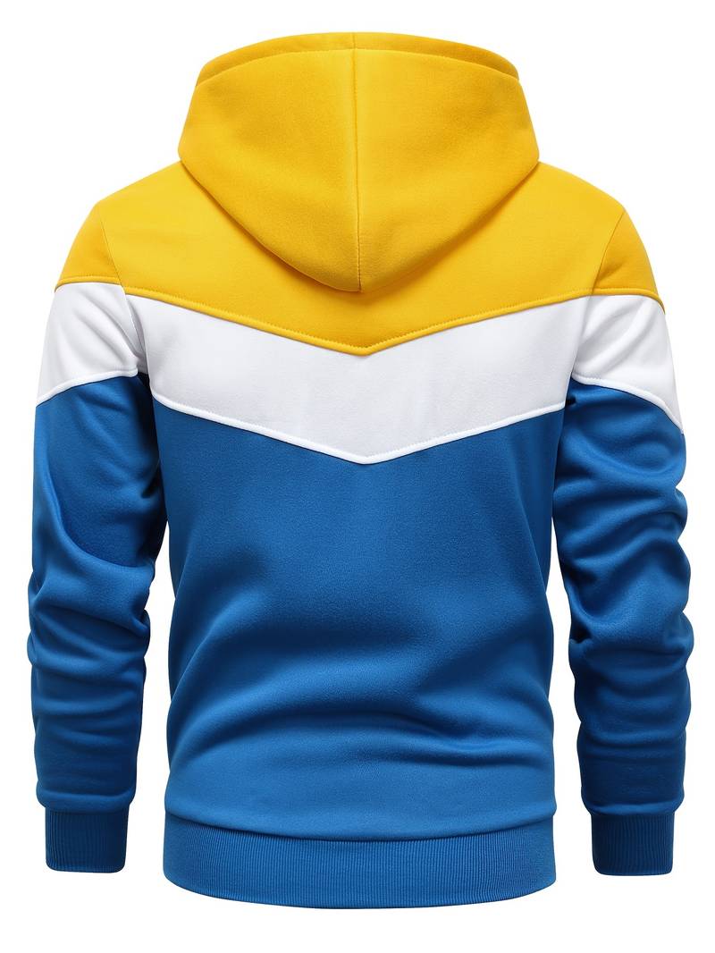 Sweat à capuche colorblock manches longues pour hommes