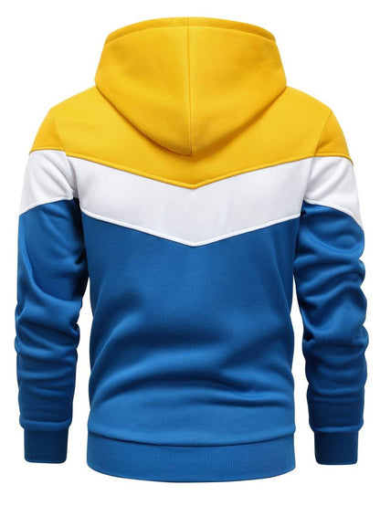 Sweat à capuche colorblock manches longues pour hommes