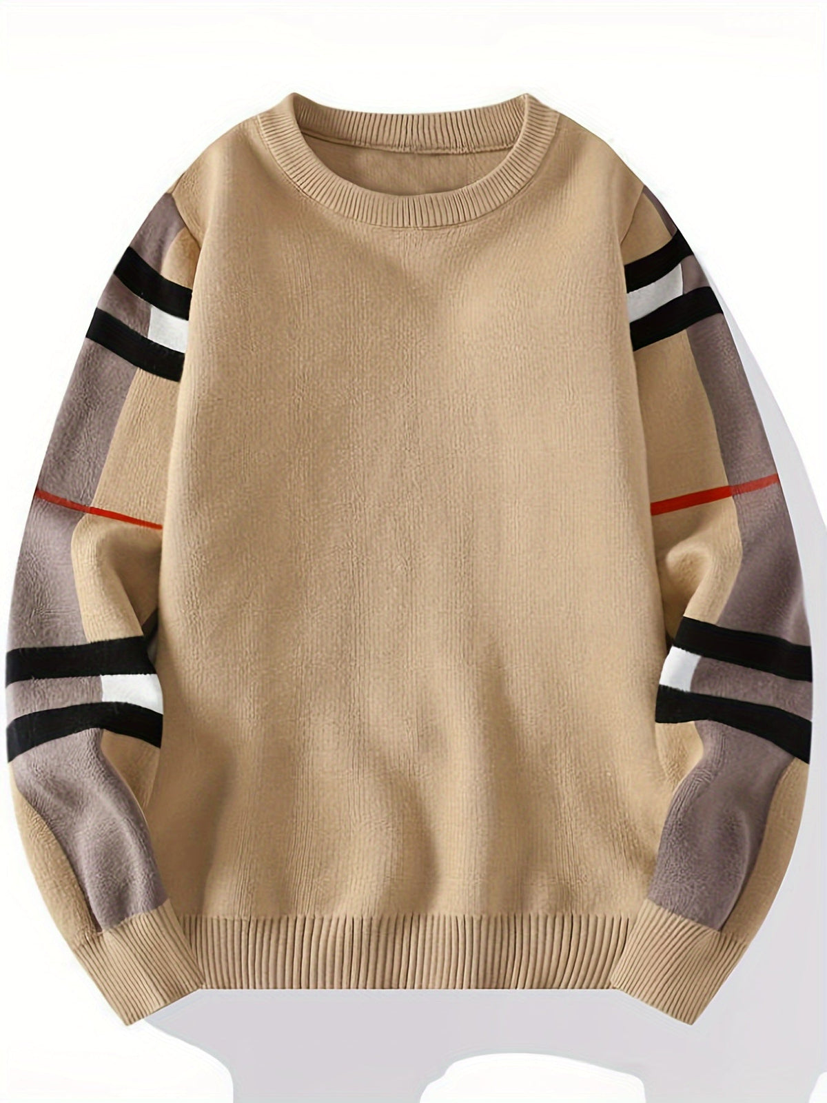 Pull À Manches Longues Avec Motif Rayé Sur Les Manches Pour Hommes | Idéal Pour Un Usage Quotidien