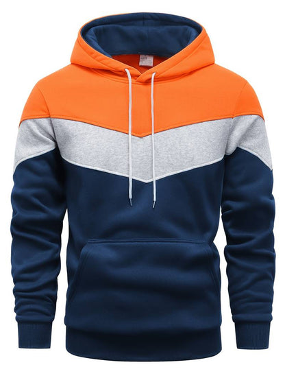 Sweat à capuche colorblock manches longues pour hommes