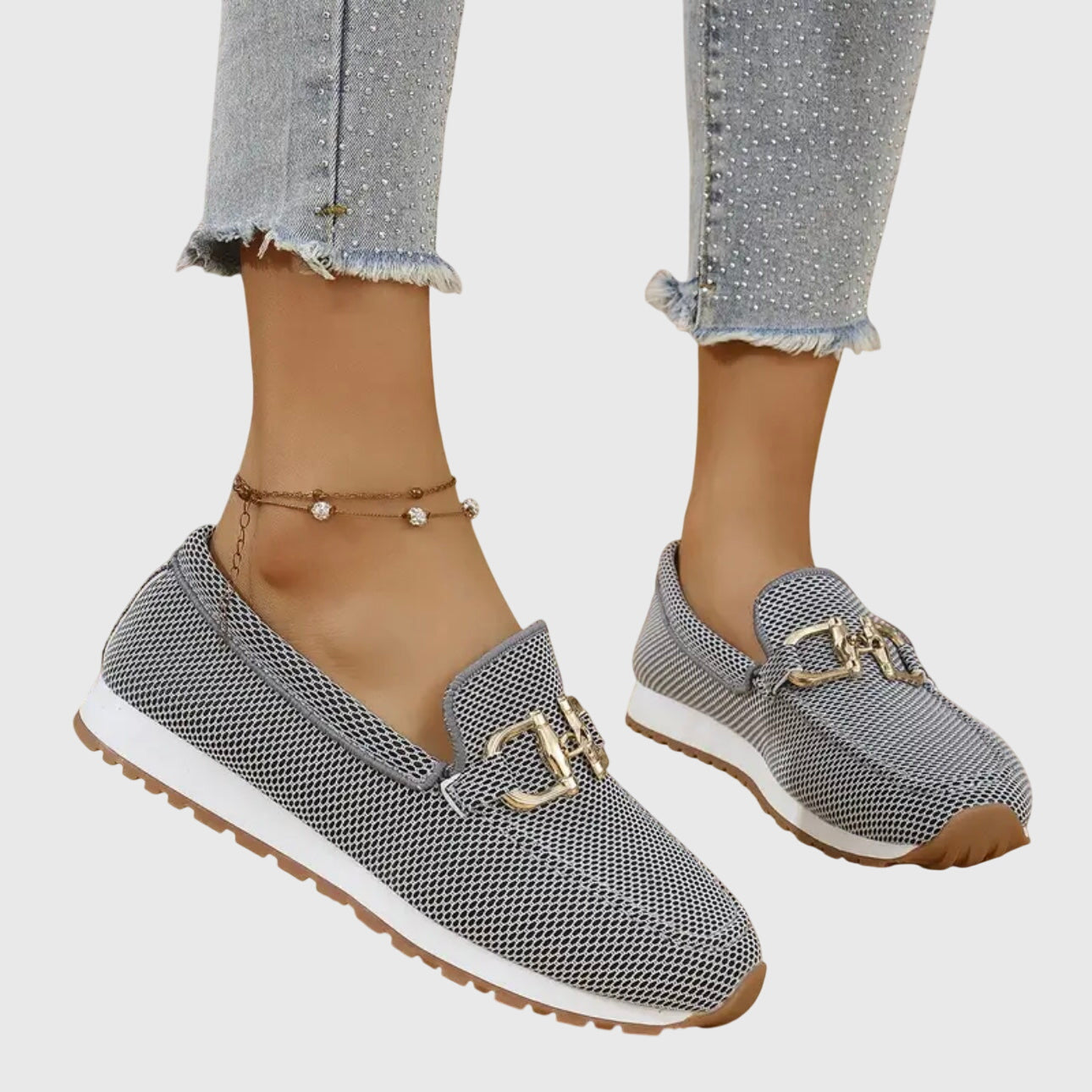 Mocassins à empiècement métallique pour femmes