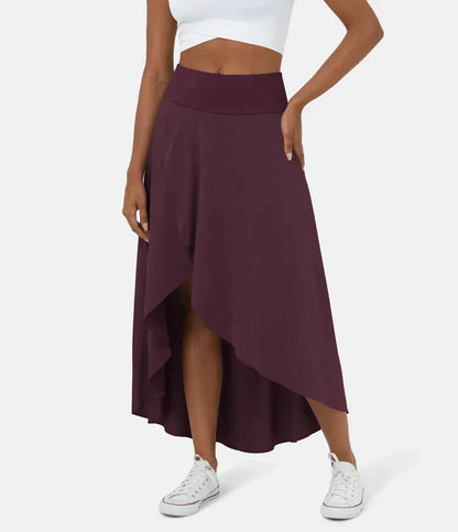 Jupe Midi À Taille Haute Avec Ourlet Froncé Pour Femme | Idéale Pour Usage Quotidien