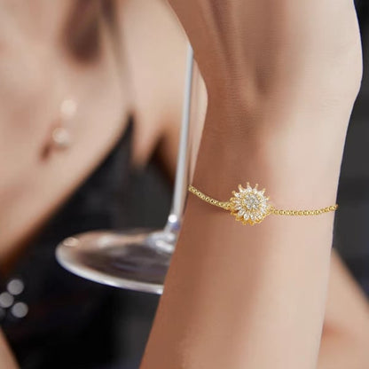 Bracelet avec Pendentif Tournesol Et Pierre Thermochromique | Idéal pour Un Usage Quotidien