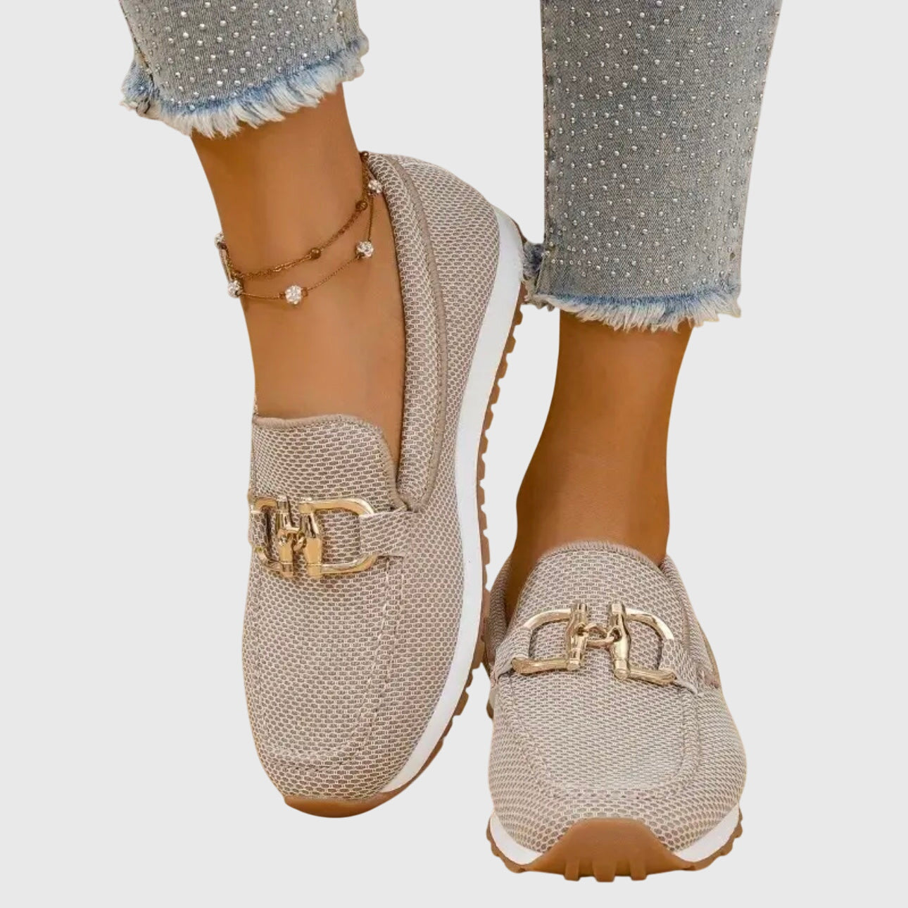 Mocassins à empiècement métallique pour femmes