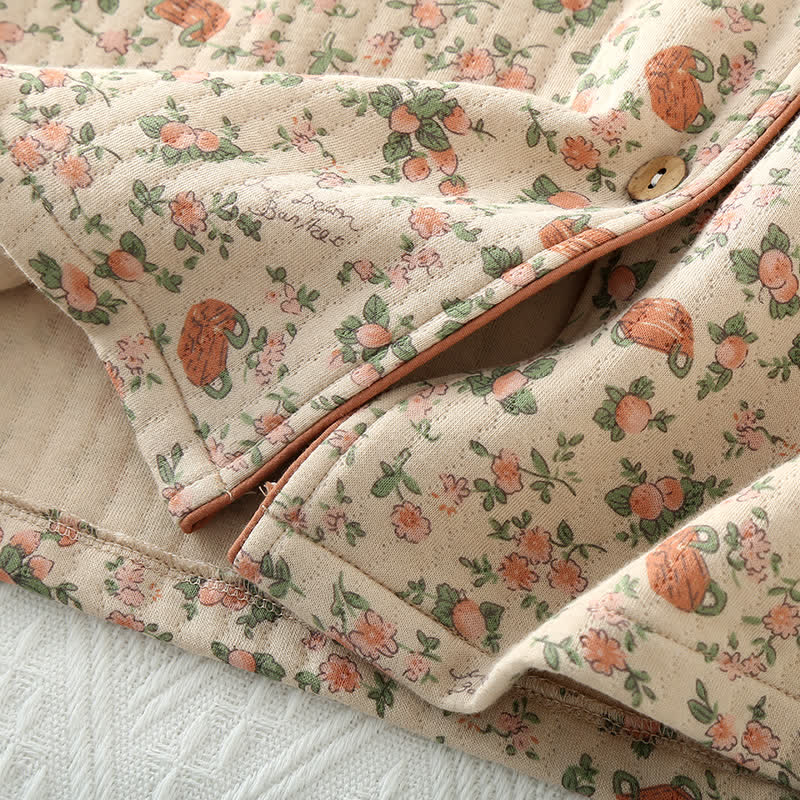 Ensemble Pyjama à Motif Floral avec Taille Élastique pour Adulte | Idéal pour la Maison et le Sommeil